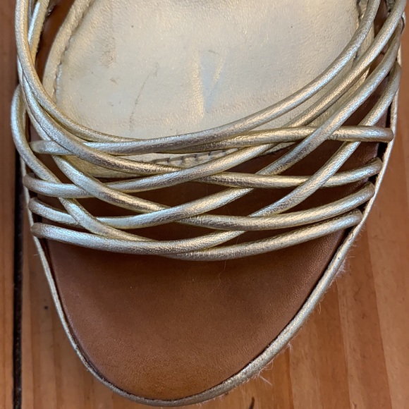 Cole Haan Gold Cork Wedge Sandals Espadrilles - Picture 4 of 12